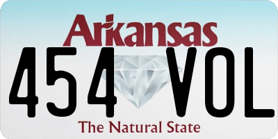 AR license plate 454VOL