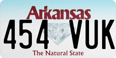 AR license plate 454VUK