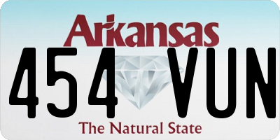 AR license plate 454VUN