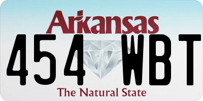 AR license plate 454WBT