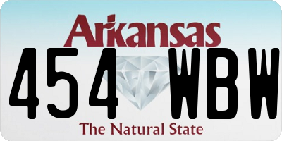 AR license plate 454WBW