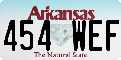 AR license plate 454WEF