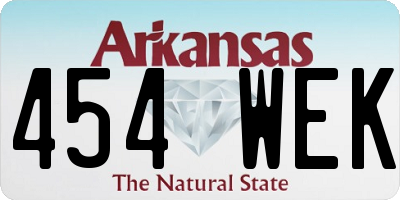 AR license plate 454WEK