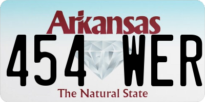 AR license plate 454WER