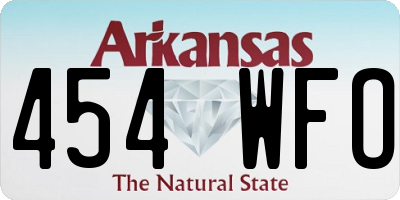 AR license plate 454WFO
