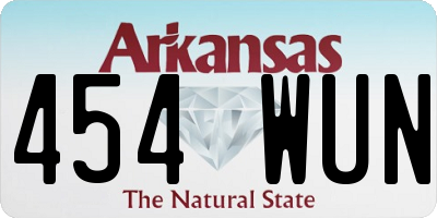 AR license plate 454WUN