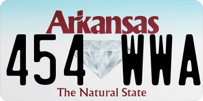 AR license plate 454WWA