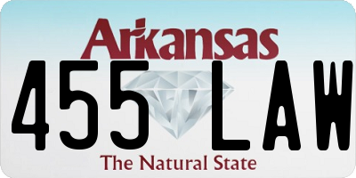 AR license plate 455LAW