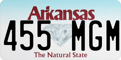 AR license plate 455MGM