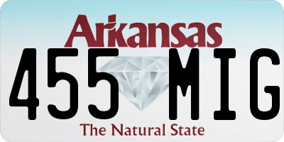 AR license plate 455MIG