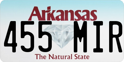 AR license plate 455MIR