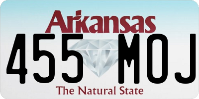 AR license plate 455MOJ