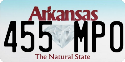 AR license plate 455MPO