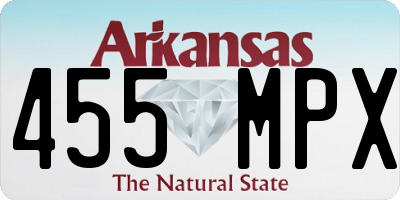 AR license plate 455MPX