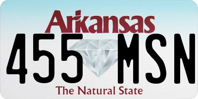 AR license plate 455MSN