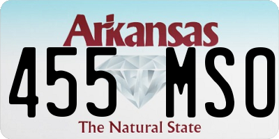 AR license plate 455MSO