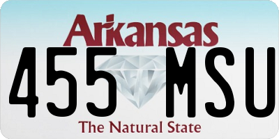 AR license plate 455MSU
