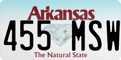 AR license plate 455MSW