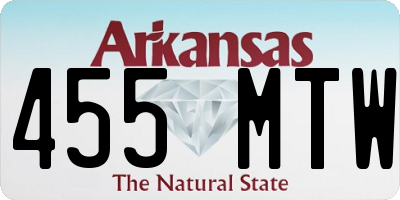 AR license plate 455MTW