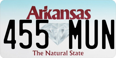 AR license plate 455MUN
