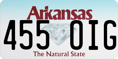 AR license plate 455OIG