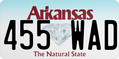 AR license plate 455WAD