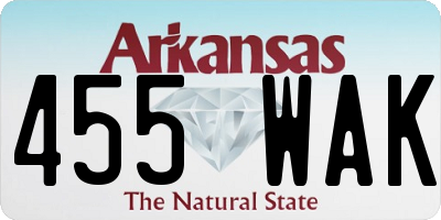 AR license plate 455WAK