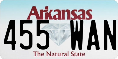 AR license plate 455WAN