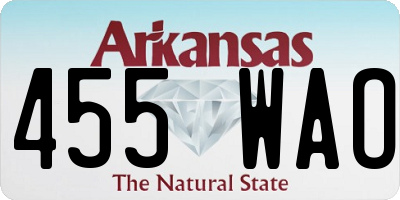 AR license plate 455WAO