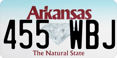 AR license plate 455WBJ