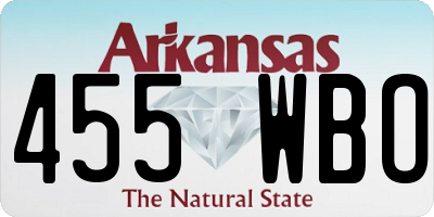 AR license plate 455WBO