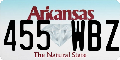 AR license plate 455WBZ