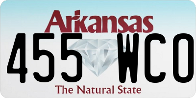 AR license plate 455WCO