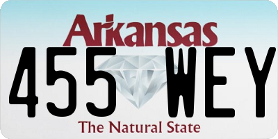 AR license plate 455WEY