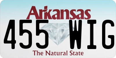 AR license plate 455WIG