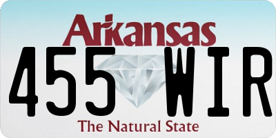 AR license plate 455WIR