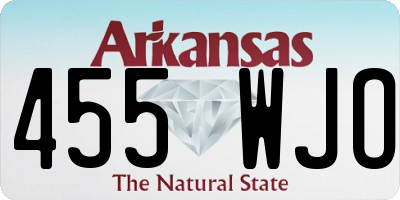 AR license plate 455WJO