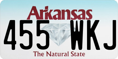 AR license plate 455WKJ