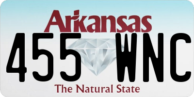 AR license plate 455WNC