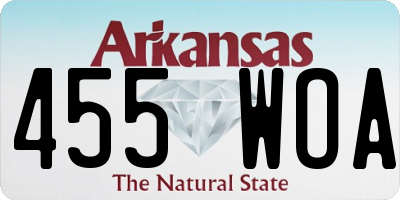 AR license plate 455WOA