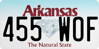 AR license plate 455WOF