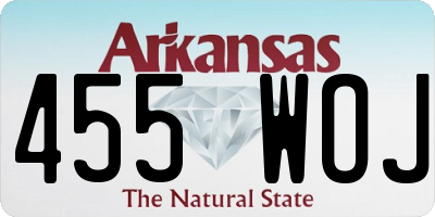 AR license plate 455WOJ