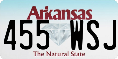 AR license plate 455WSJ