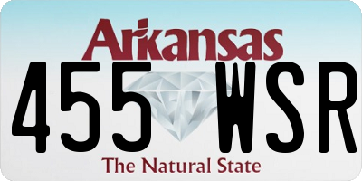 AR license plate 455WSR