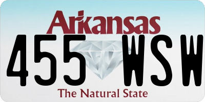 AR license plate 455WSW