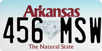 AR license plate 456MSW
