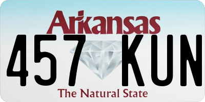 AR license plate 457KUN