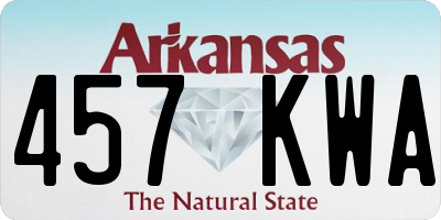 AR license plate 457KWA