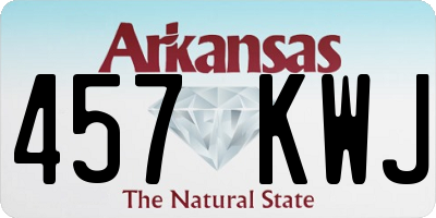AR license plate 457KWJ