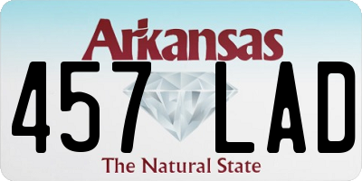 AR license plate 457LAD